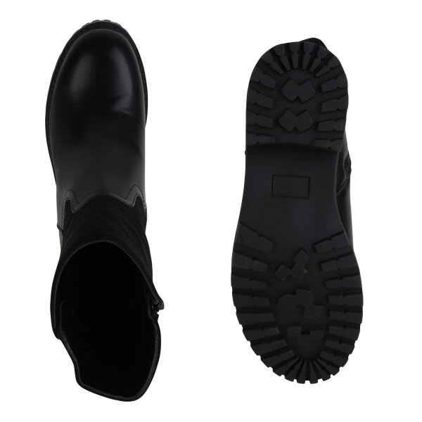 Stiefelparadies Damen Klassische Stiefeletten in Schwarz Rabatte dieses Monats
