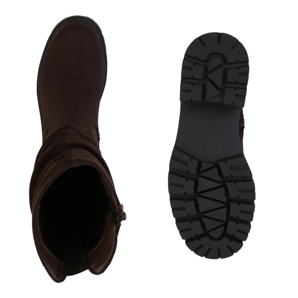 Stiefelparadies Damen Klassische Stiefel in Braun Schlussverkauf