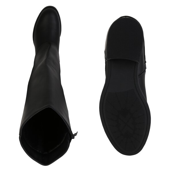 Stiefelparadies Damen Klassische Stiefel in Schwarz Fabrikverkauf