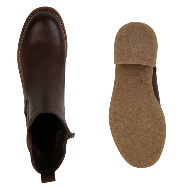 Stiefelparadies Damen Klassische Stiefeletten in Braun Blitzverkäufe