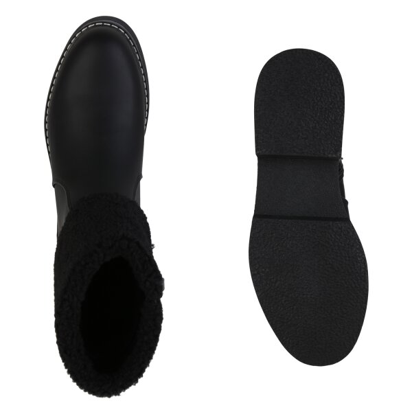 Stiefelparadies Damen Klassische Stiefeletten in Schwarz Sonderangebot