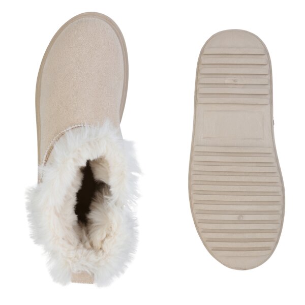 Stiefelparadies Damen Winter Boots in Beige Muttertagsangebot