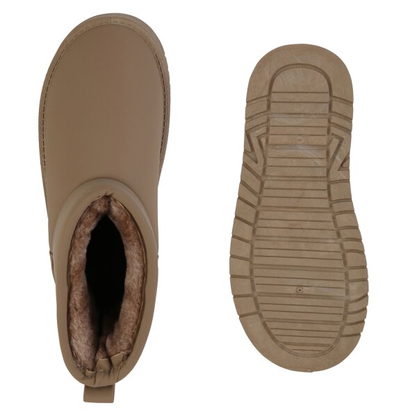 Stiefelparadies Damen Winter Boots in Khaki Jubiläumsangebot