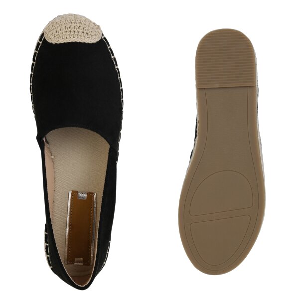 Stiefelparadies Damen Espadrilles in Schwarz Top Angebot