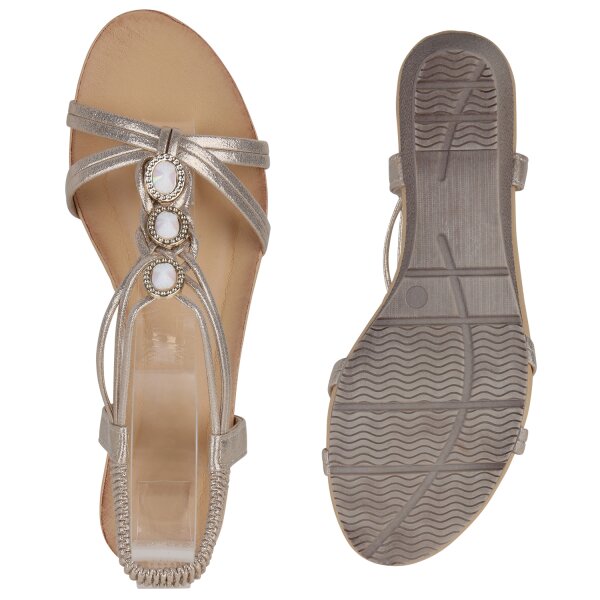 Stiefelparadies Damen Keilsandaletten in Gold Blitzangebot