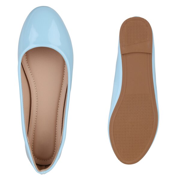 Stiefelparadies Damen Klassische Ballerinas in Hellblau Nur für heute