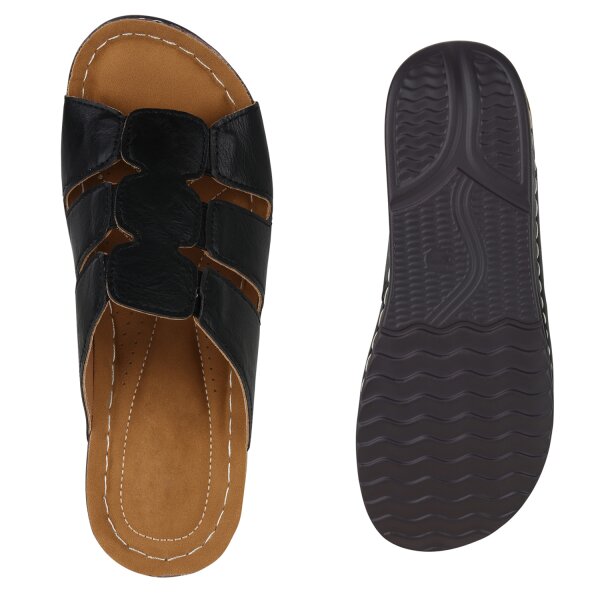 Stiefelparadies Damen Komfort Sandalen in Silber 50% Rabatt für begrenzte Zeit