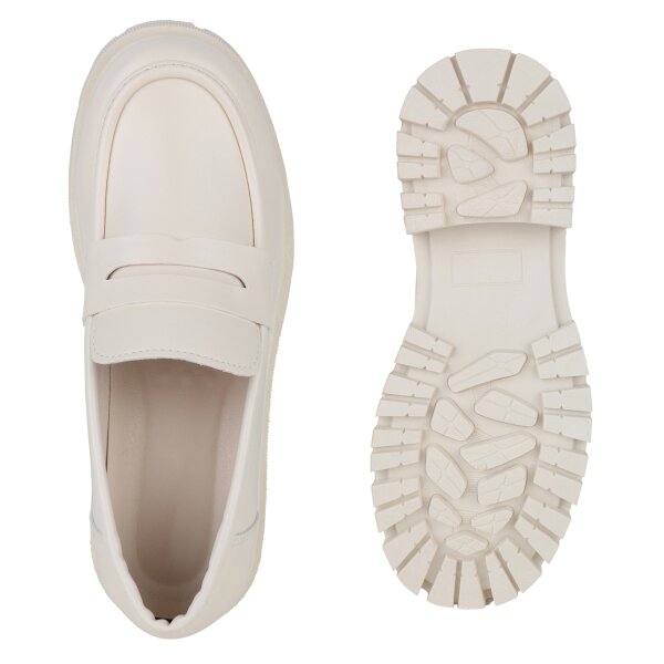 Stiefelparadies Damen Plateauschuhe in Beige Zeitbegrenzte Promotion