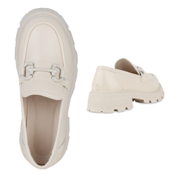 Stiefelparadies Damen Plateauschuhe in Beige Bis zu 50% Rabatt