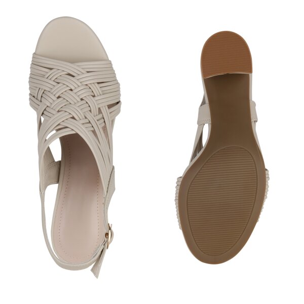 Stiefelparadies Damen Riemchensandaletten in Beige Angebote