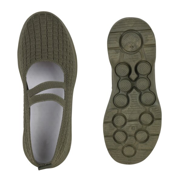 Stiefelparadies Damen Slip Ons in Olivgrün Fabrikpreis
